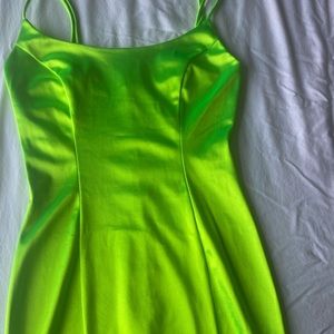 Bright green dress